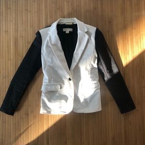 MICHAEL Kors Cotton Blazer Black and White Color Block